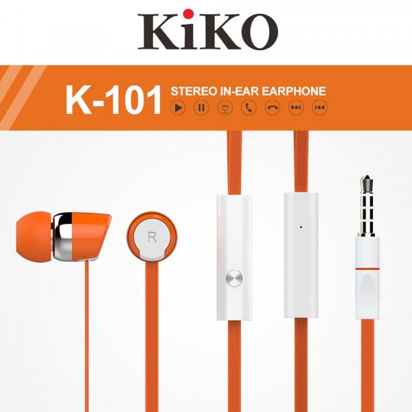 Wholesale KIKO K-101 HD Stereo Earphone Headset with Mic (K-101 Orange)